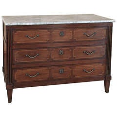 19th Century French Louis XVI Marble Top Commode