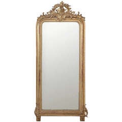 19th Century French Louis Philippe Gilded Mirror with Regance Cartouche ~ Sale~