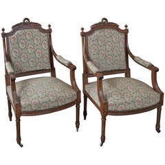 Pair Antique French Louis XVI Armchairs