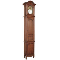 19th Century Antique Country French Long Case Clock, circa 1820s