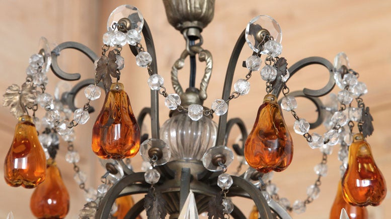 Vintage Venetian Crystal Chandelier In Excellent Condition In Dallas, TX