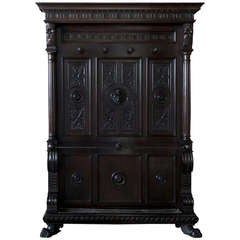 Antique Italian Renaissance Walnut Hall Tree