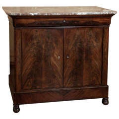 Antique French Louis Philippe Marble Top Buffet