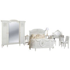 Antique French Louis XVI Painted Bedroom Suite