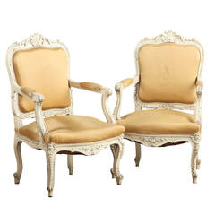 Pair of Regence Painted Armchairs