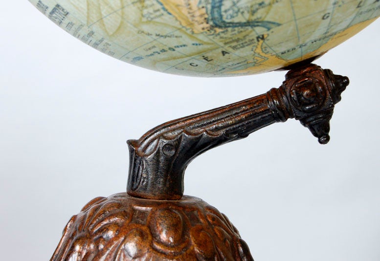 Antique French Globe on Cast Iron Base ~ Saturday Sale ~ 1