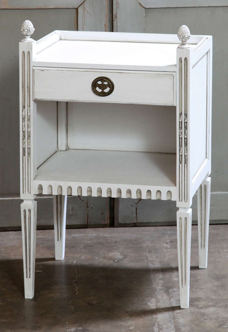 Pair Vintage Directoire Painted Nightstands at 1stdibs
