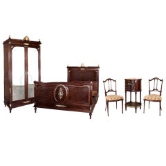 Antique Louis XVI Mahogany Bedroom Furniture Set