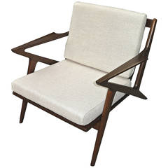 Handsome 1950's Ib Kofod- Larsen Z-Chair