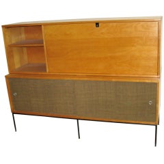 1950 Paul Mccobb 2-Part Drop Front Desk and Cabinet