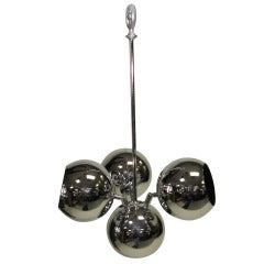 1960 Sonneman-Style Chrome Ball Hanging Light