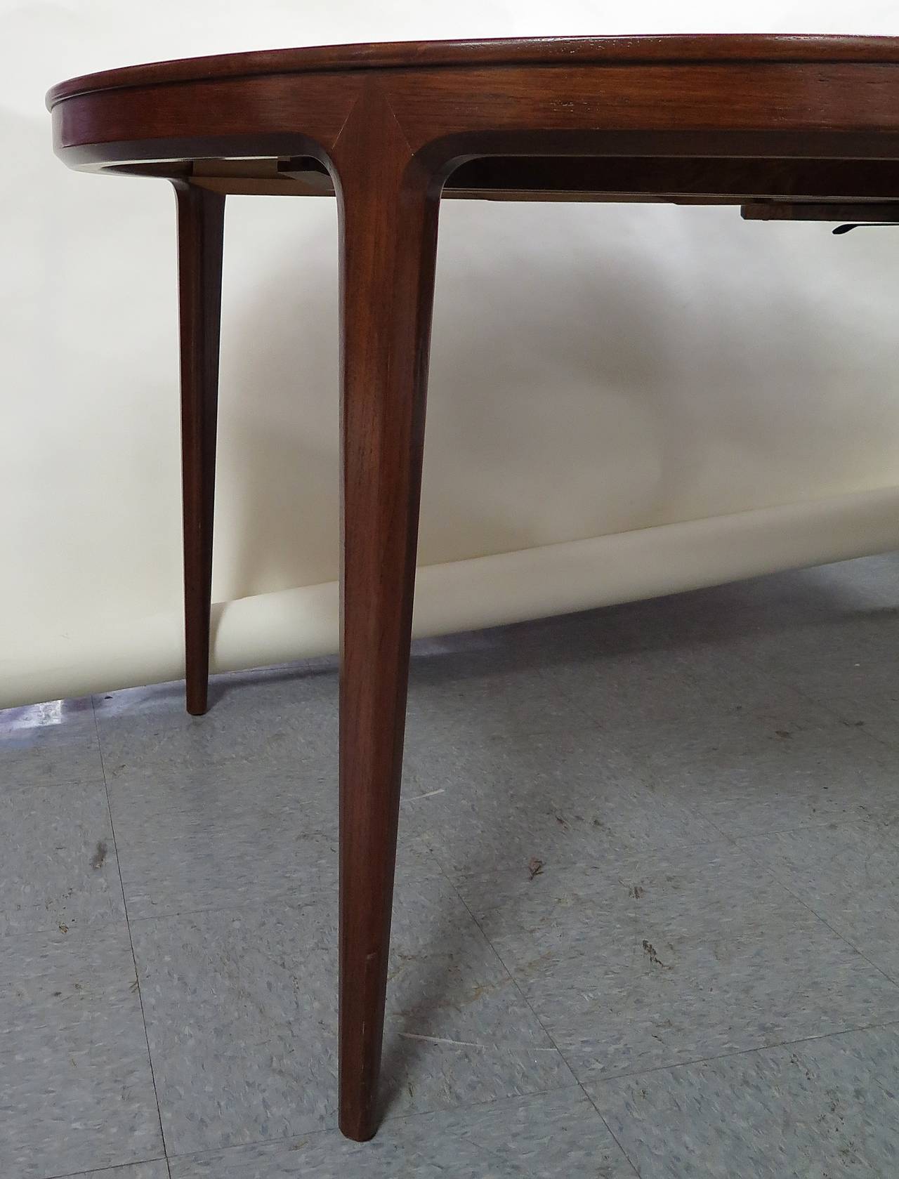 Danish Teak Dining Table-Opens to 130 inches In Excellent Condition In Hudson, NY