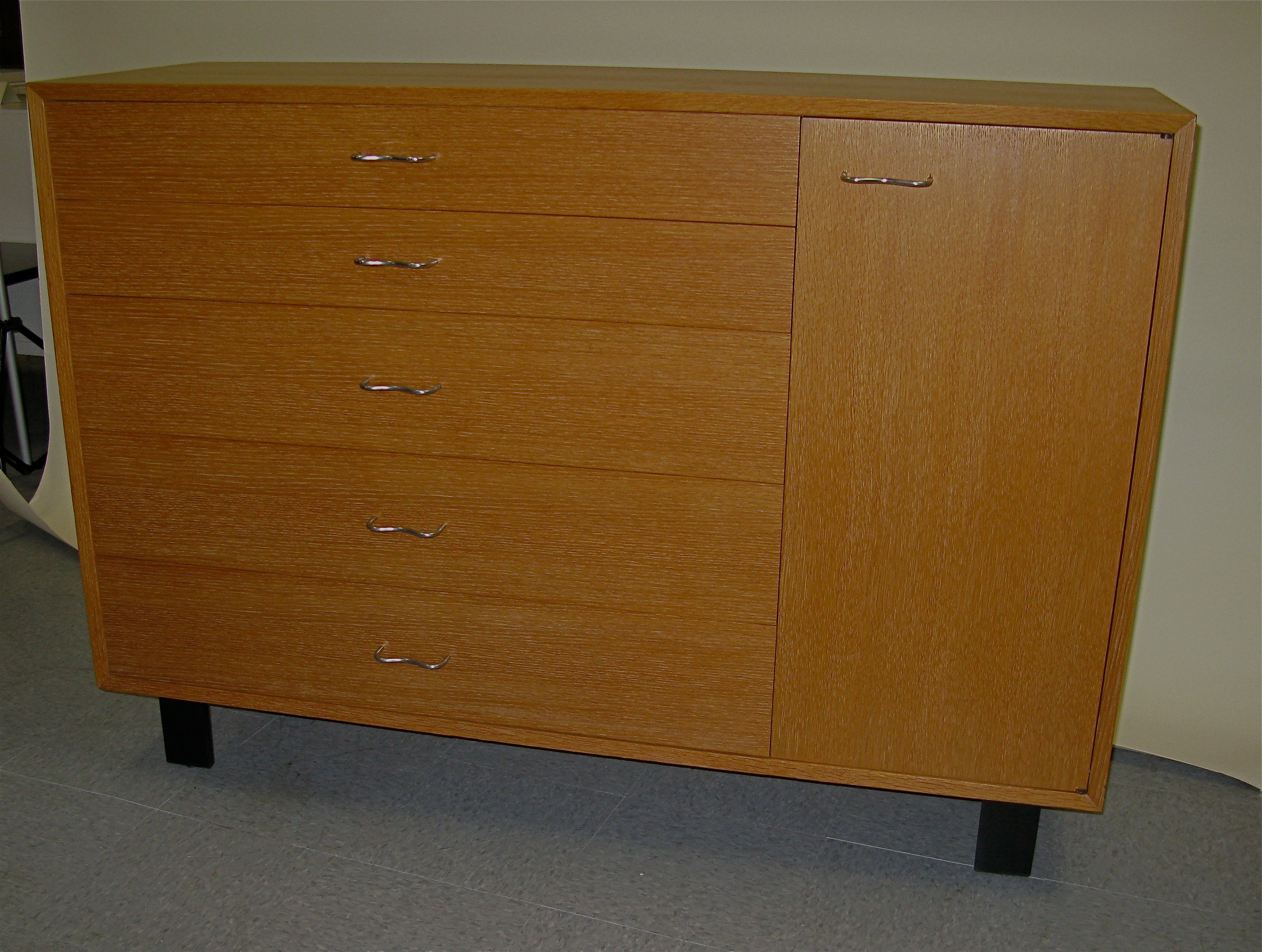 1950 George Nelson Combed Oak Large Dresser