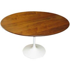 Marvelous 1960 Knoll Saarinen 48" Solid Walnut Table