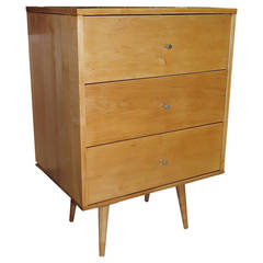 Retro 1950 Paul Mccobb Narrow 3-Drawer  Dresser on Bench