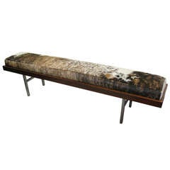 1960 Slim Profile Rosewood Bench with Cowskin Cushion