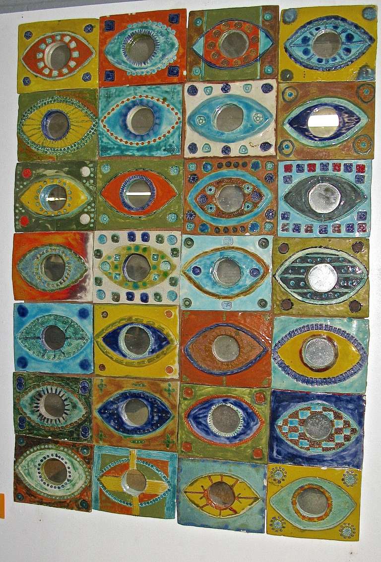 Spectacular "Eye" Appealing  John ffrench Tile Wall Hanging