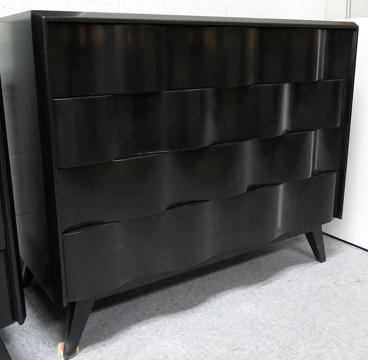 Lacquer Gorgeous  1950 Edmond Spence Wave Design Dresser