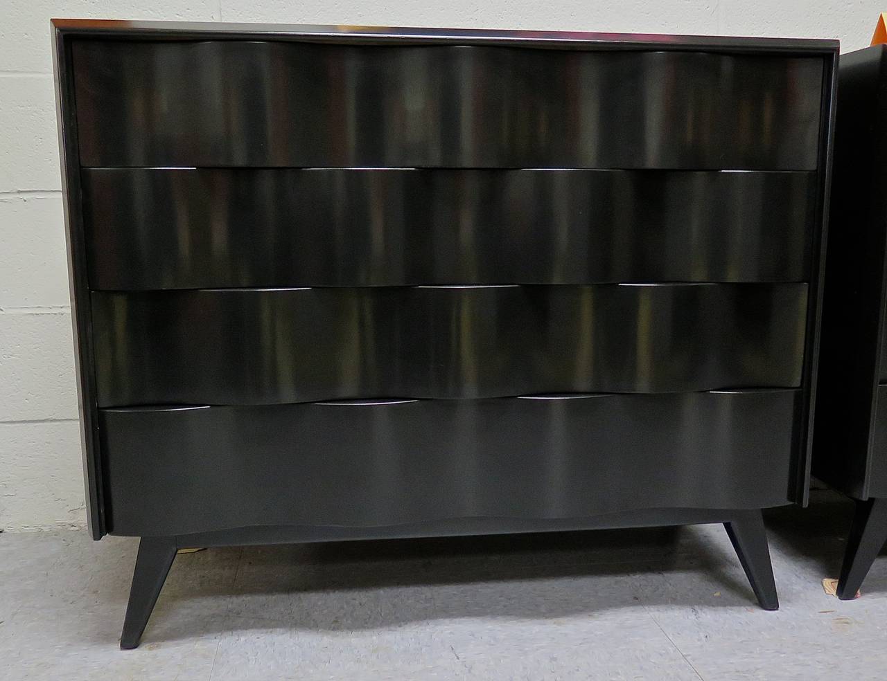 Scandinavian Modern Gorgeous  1950 Edmond Spence Wave Design Dresser