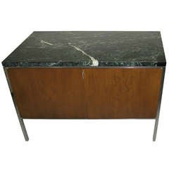 1960 Teak 2-Door Cabinet with Marble Top
