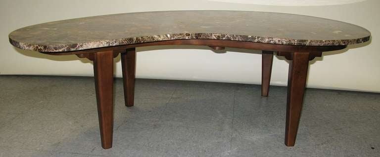   1960 Organic- Shaped Marble Coffee Table In Excellent Condition For Sale In Hudson, NY