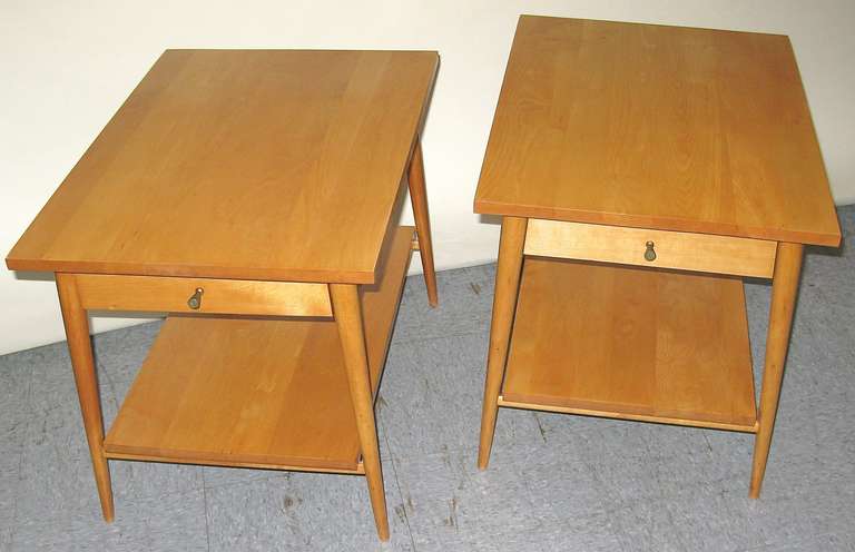 1950 Paul McCobb Pair 1-Drawer Nightstands In Excellent Condition In Hudson, NY