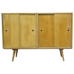 1950 Paul McCobb Two-Door Cabinets on Bench