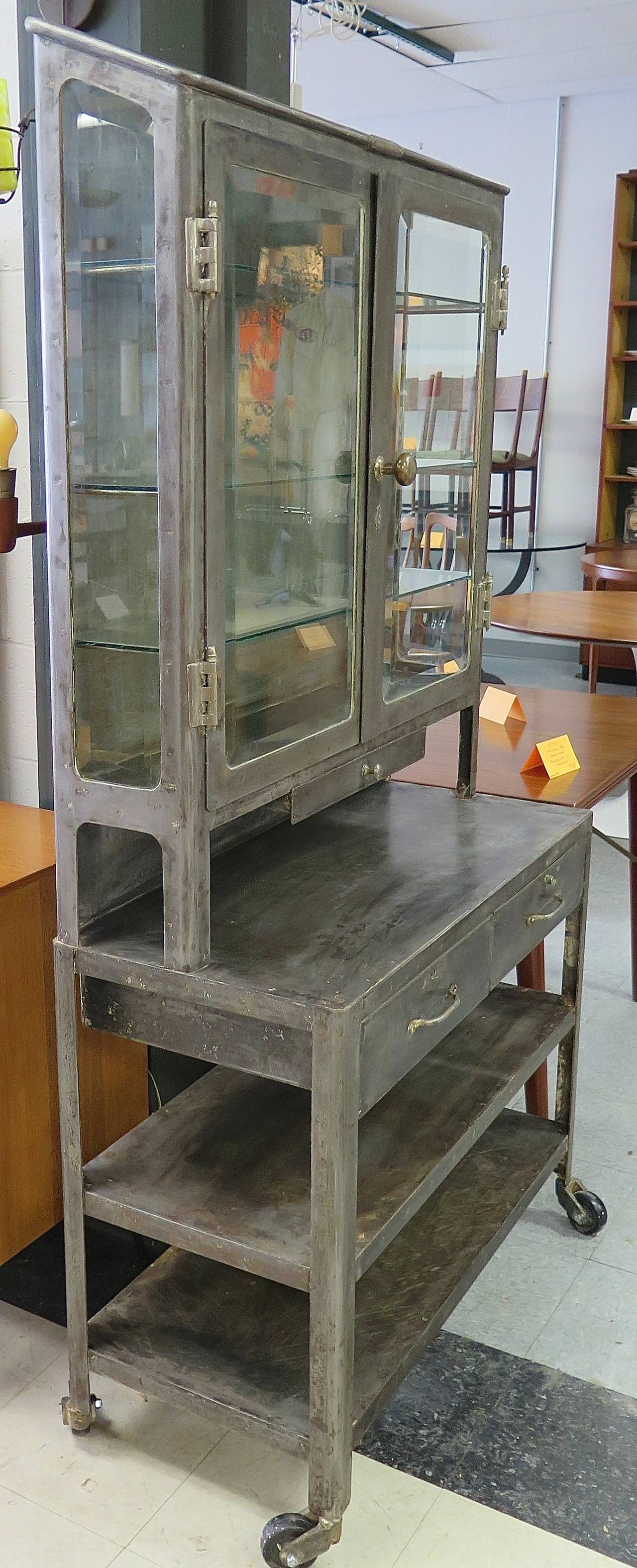 American Phenomenal 1940s Medical Cabinet with Nickel Hardware