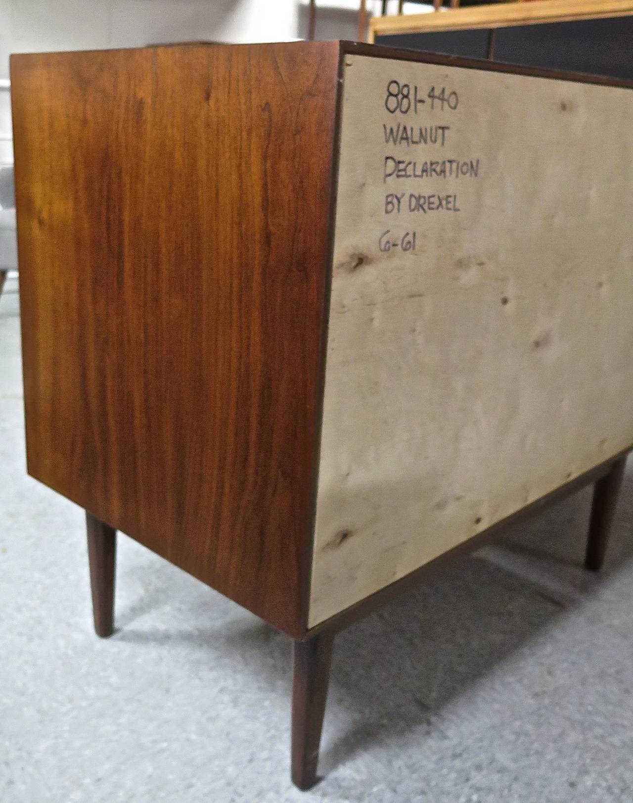 Drexel Two-Door Walnut Cabinet, 1950-Kipp Stewart In Excellent Condition For Sale In Hudson, NY
