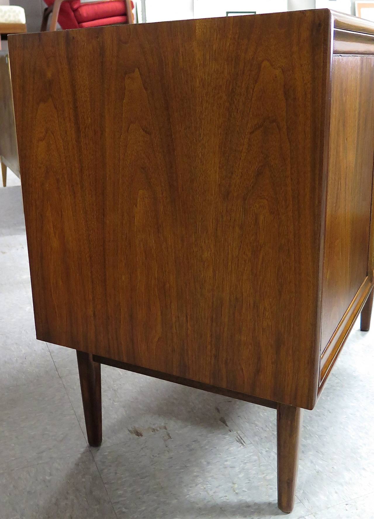 American Drexel Two-Door Walnut Cabinet, 1950-Kipp Stewart For Sale