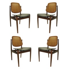 1950 Arne Vodder set of 4 Side Chairs-Floating Back Rest