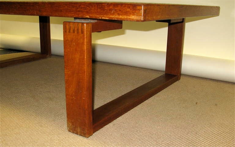 Scandinavian Modern 1978 Large Ox-Art Tile Top Coffee Table w/Teak Base