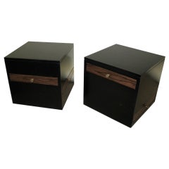 1960 Drexel Pair Cube Stands w/Drawers