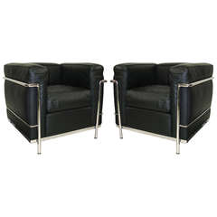 Fantastic Le Corbusier LC2 LePetit Pair Chairs