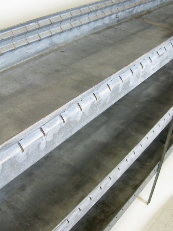 1940 3-Tier Galvanized Steel Shelf Unit at 1stdibs