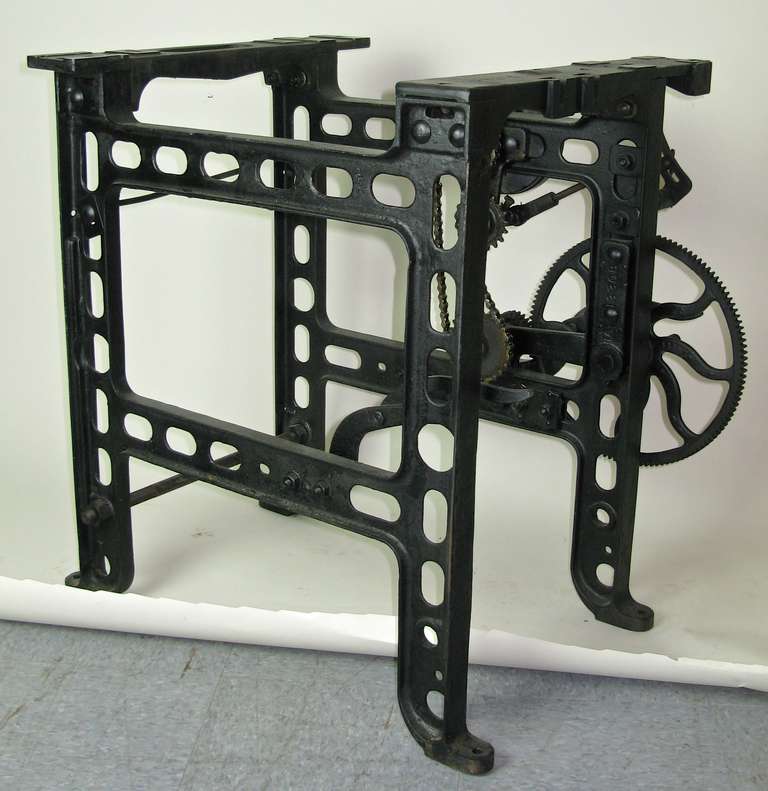 Iron Pair of 1940s Heavy Duty Industrial Bases