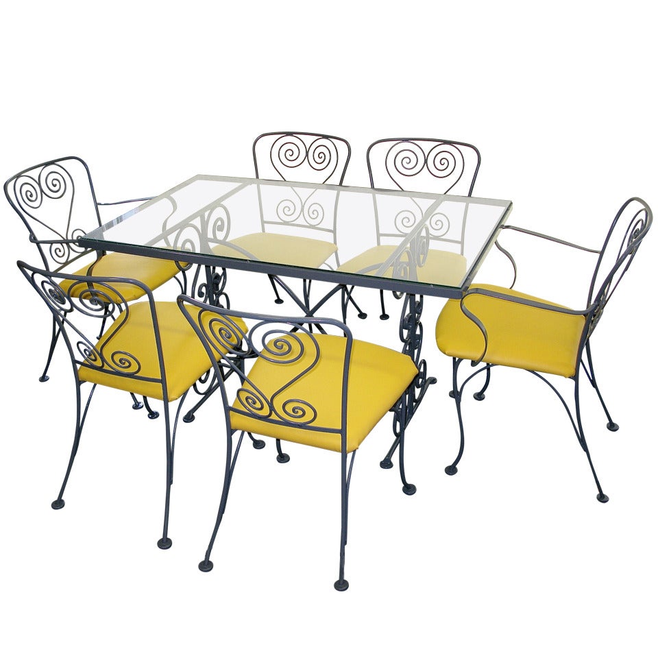 Fantastic 1950's Scroll Pattern Outdoor Patio Set