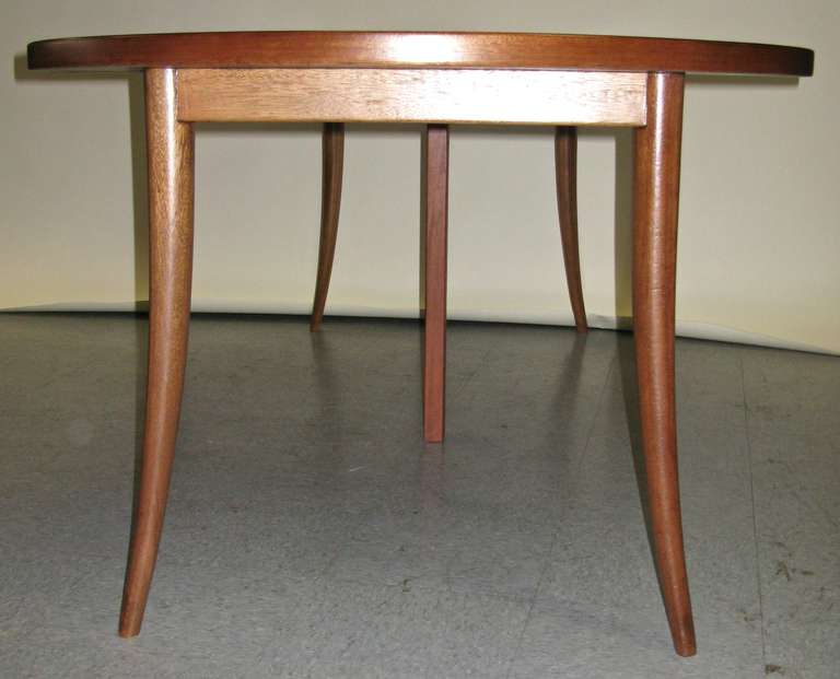 1960 Harvey Probber Saber Leg Mahogany Table In Excellent Condition In Hudson, NY