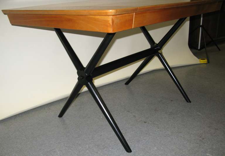 American Handsome 1950 Birch X-Base Table