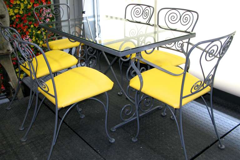 Metal Fantastic 1950's Scroll Pattern Outdoor Patio Set