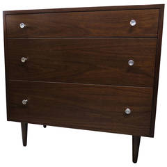 1950 Glenn of California Three-Drawer Walnut Dresser