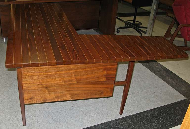 Killer 1950 Custom Built Solid Walnut Desk 1