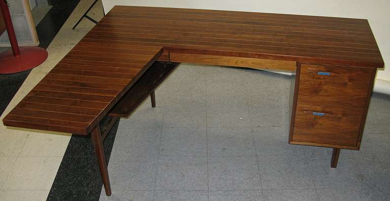 Killer 1950 Custom Built Solid Walnut Desk 2