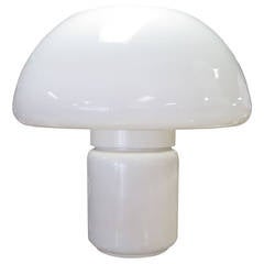 1970 Martinelli Luce White "Mushroom" Lamp