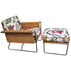 Cool 1950s Pair of Chairs and Ottomans by Ritts & Company