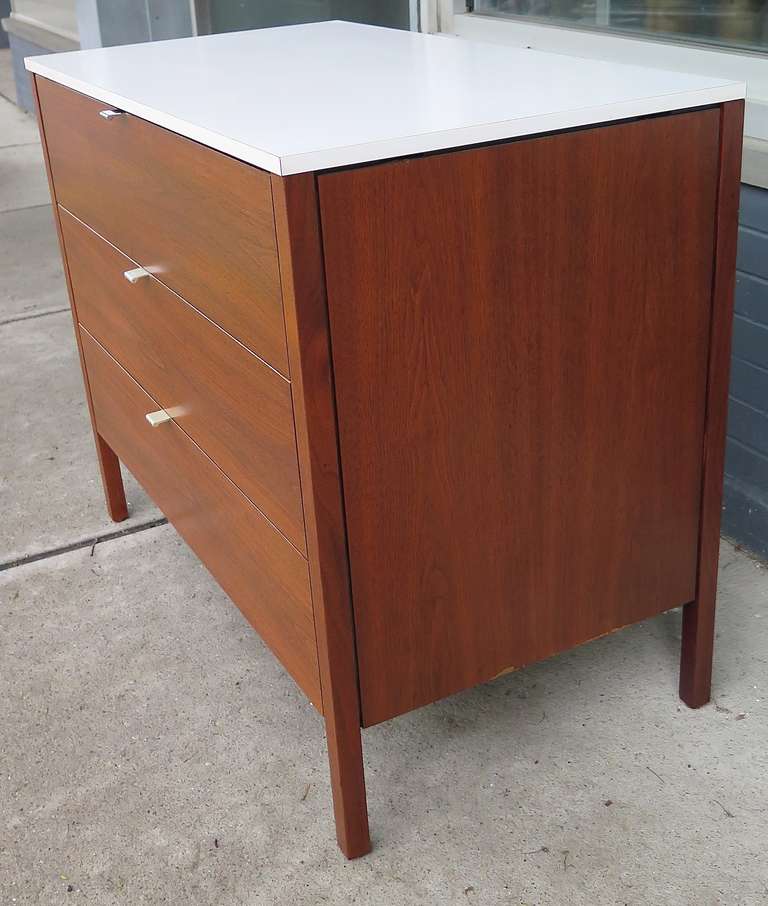 Mid-Century Modern 1950 Knoll Walnut 3 Drawer Dresser
