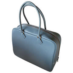 Hermes Blue Jean Leather Plume Bag