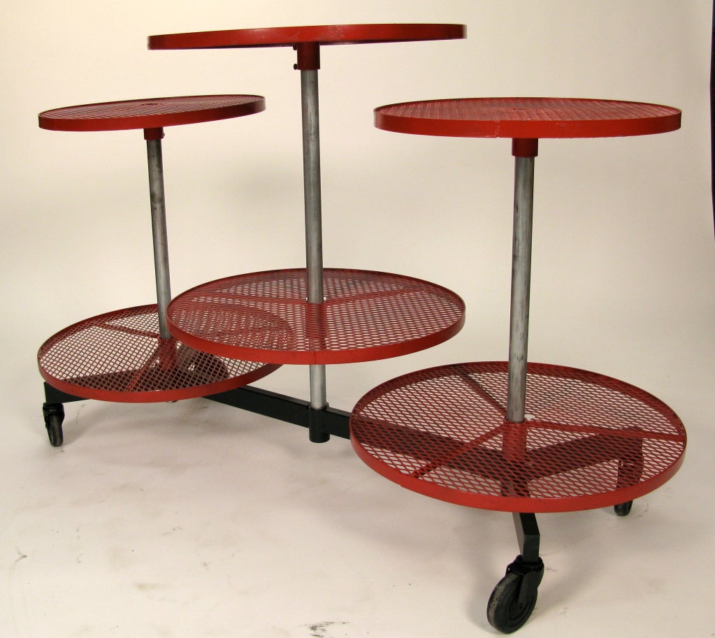 1940 Large Industrial Display Rack on Wheels at 1stdibs