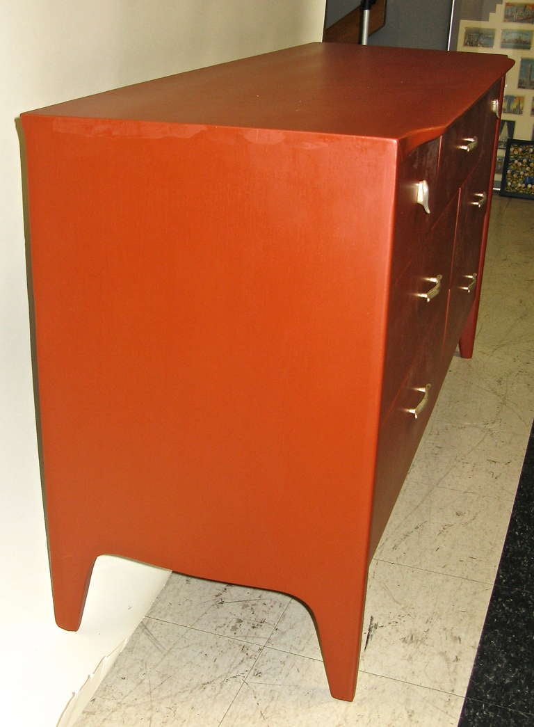 Mid-Century Modern 1950 Drexel Dresser w/ Chinese Red Lacquer Finish