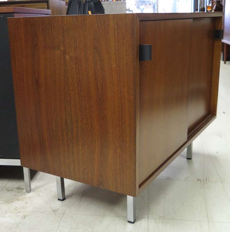 Mid-Century Modern 1960 Knoll Two Door Walnut Cabinet